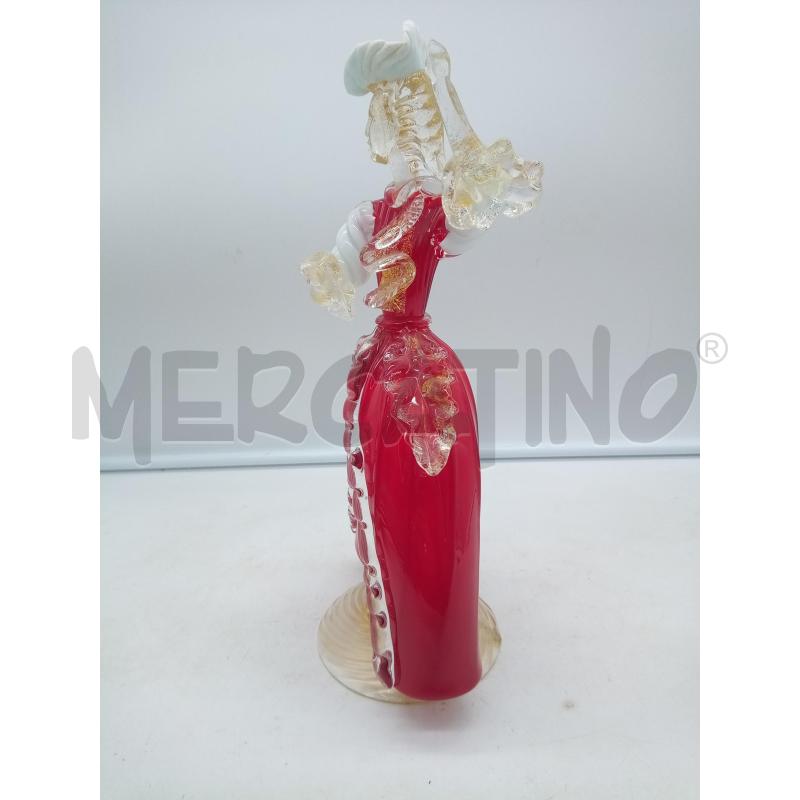DAMA VETRO MURANO ROSSO INCL ORO BASE DIFETTATA | Mercatino dell'Usato Roma porta maggiore 2