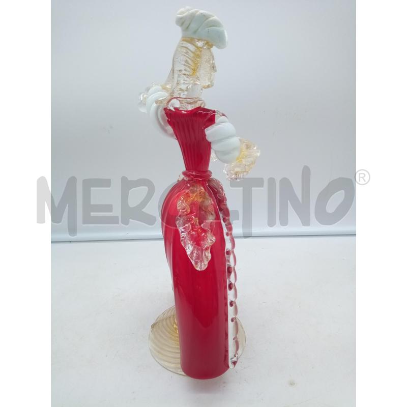 DAMA VETRO MURANO ROSSO INCL ORO BASE DIFETTATA | Mercatino dell'Usato Roma porta maggiore 4