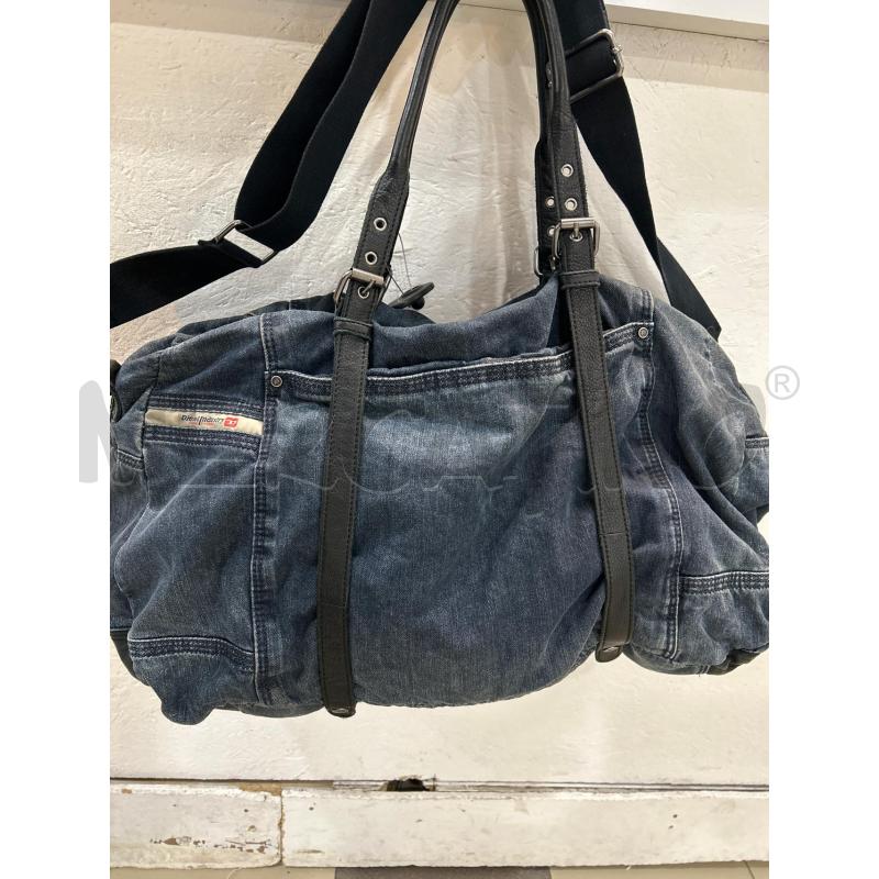DIESEL BORSONE DENIM 2 MANICI NERI PELLE TRACOLLA | Mercatino dell'Usato Roma porta maggiore 1