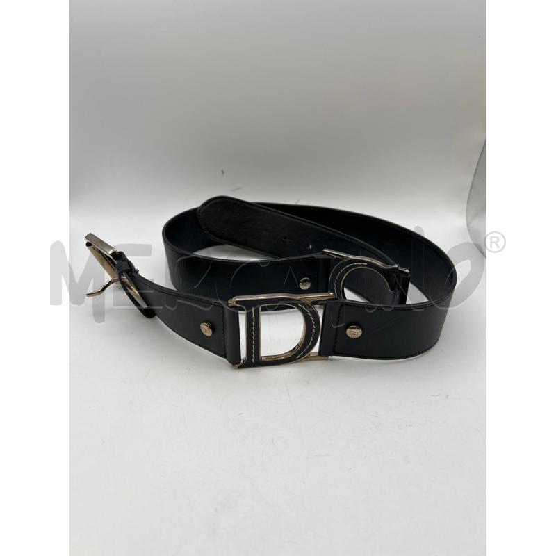 DIOR CINTURA NERA PELLE LOGO C D IMPUNTURATA | Mercatino dell'Usato Roma porta maggiore 1