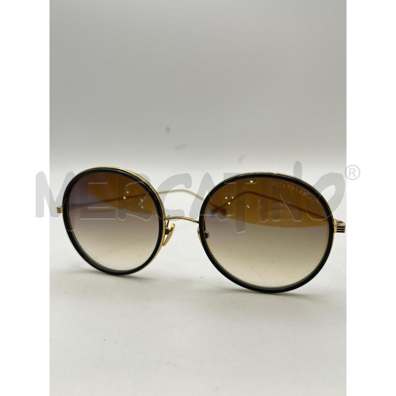 DITA OCCHIALI LENTE TONDA MARRONE ASTE GOLD LD | Mercatino dell'Usato Roma porta maggiore 2