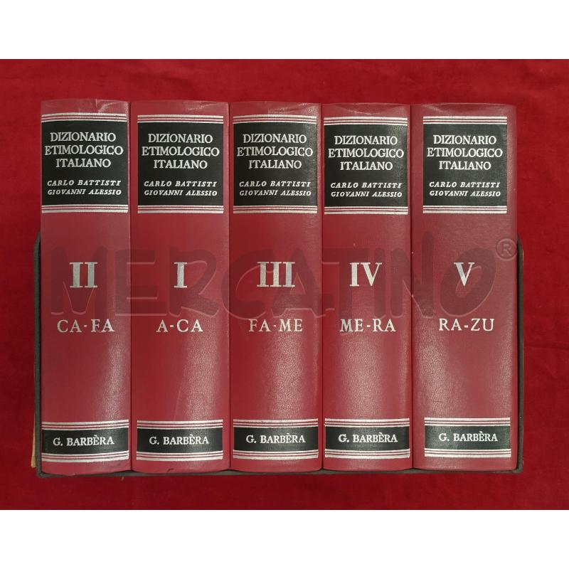 DIZIONARIO ETIMOLOGICO ITALIANO G. BARBERA | Mercatino dell'Usato Roma porta maggiore 1
