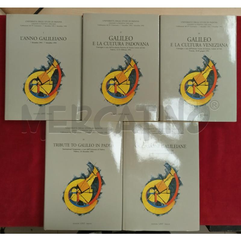 EDIZIONI LINT - GALILEO GALILEI A PADOVA - CINQUE VOLUMI 1992 | Mercatino dell'Usato Roma porta maggiore 3