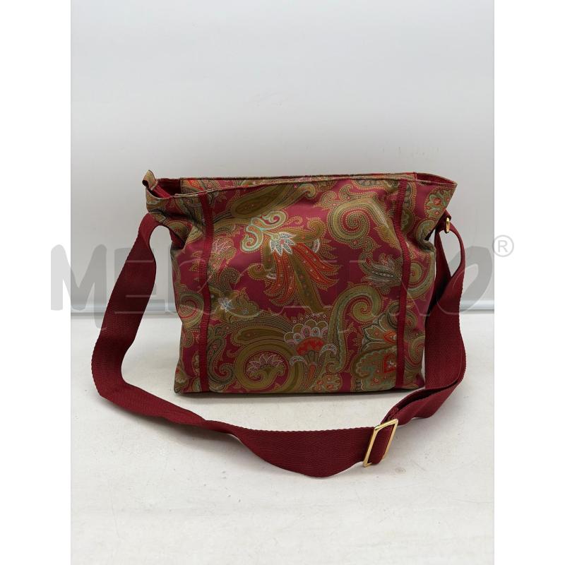 ETRO PROFUMI BORSA DONNA ROSSA DETT FLOREALI VERDI  | Mercatino dell'Usato Roma porta maggiore 2