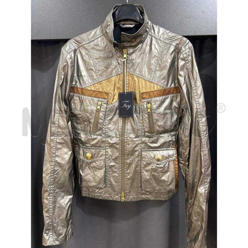 FAY GIACCA DONNA GRIGIO METALLIZZATO BRONZO IMPERMEABILE ZIP  | Mercatino dell'Usato Roma porta maggiore 1