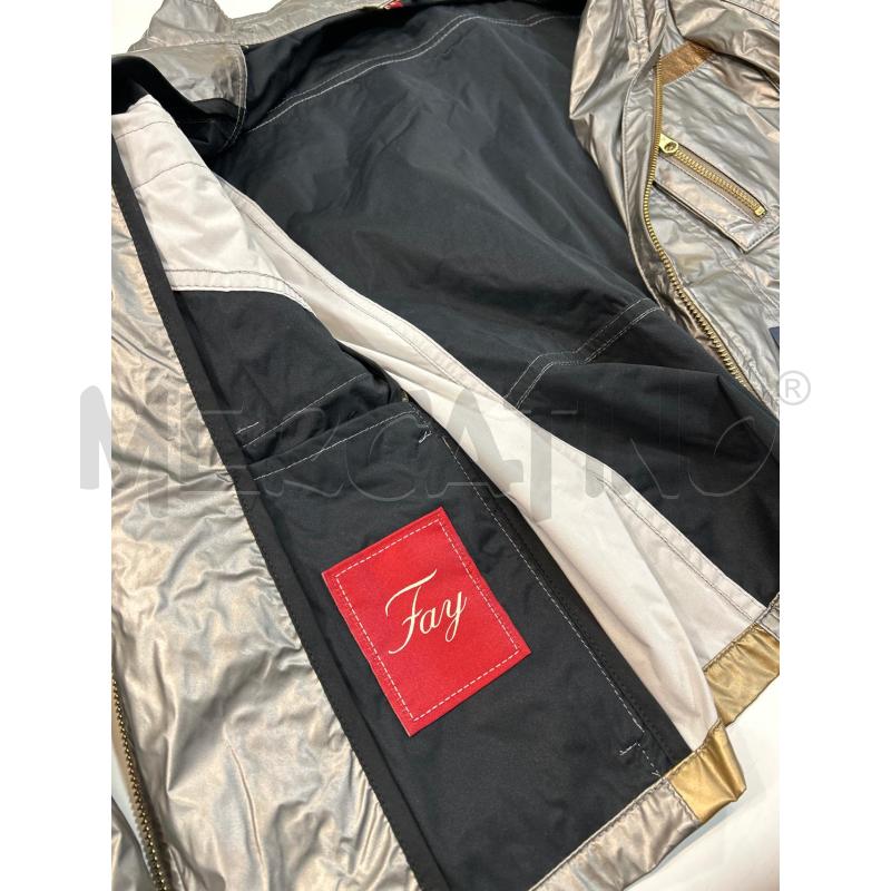 FAY GIACCA DONNA GRIGIO METALLIZZATO BRONZO IMPERMEABILE ZIP  | Mercatino dell'Usato Roma porta maggiore 4