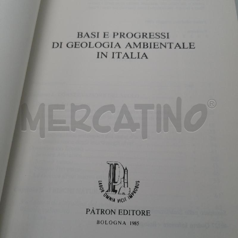 FAZZINI - BASI E PROGRESSI DI GEOLOGIA AMBIENTALI IN ITALIA | Mercatino dell'Usato Roma porta maggiore 3
