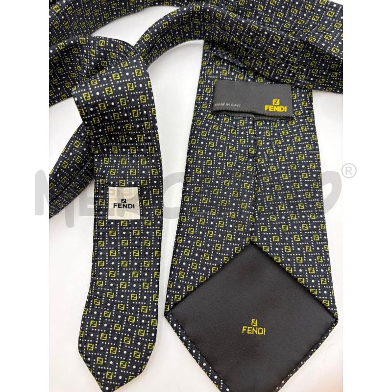 FENDI CRAVATTA NERA MONOGRAM VERDE  | Mercatino dell'Usato Roma porta maggiore 2