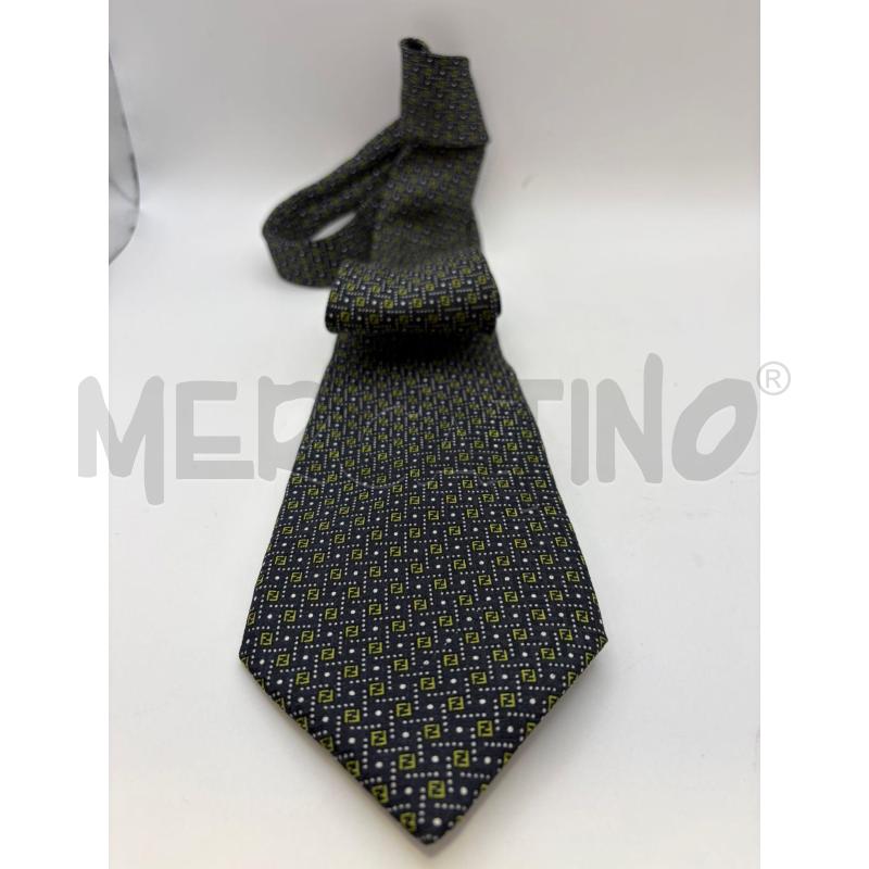 FENDI CRAVATTA NERA MONOGRAM VERDE  | Mercatino dell'Usato Roma porta maggiore 3