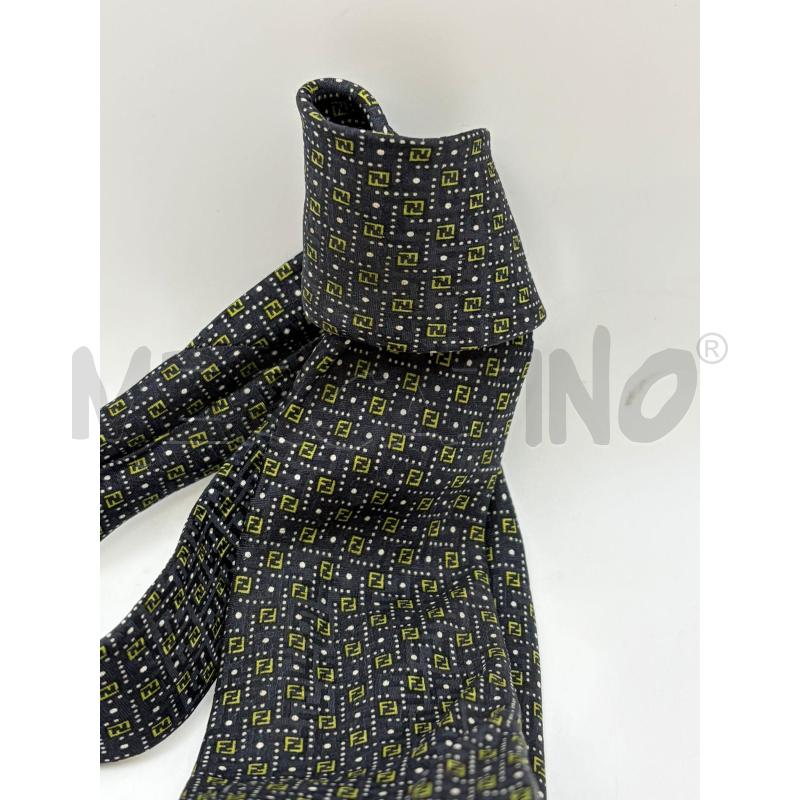 FENDI CRAVATTA NERA MONOGRAM VERDE  | Mercatino dell'Usato Roma porta maggiore 4