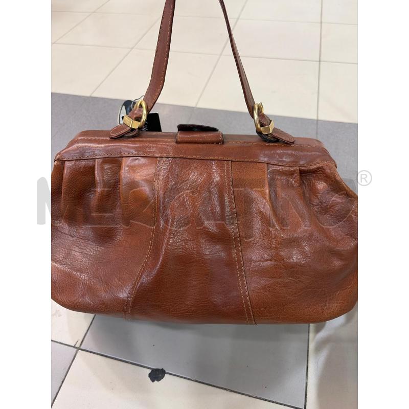 FERRE BORSA MARRONE PELLE MANICO E TRACOLLA LOGO GOLD VINTAGE | Mercatino dell'Usato Roma porta maggiore 2
