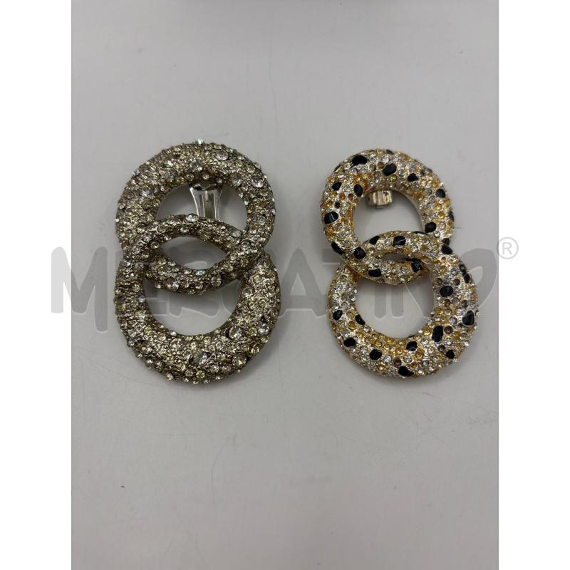 GENNY ORECCHINI A CLIP VINTAGE ASIMMETRICI  DUE CERCHI IN STRASS  | Mercatino dell'Usato Roma porta maggiore 2