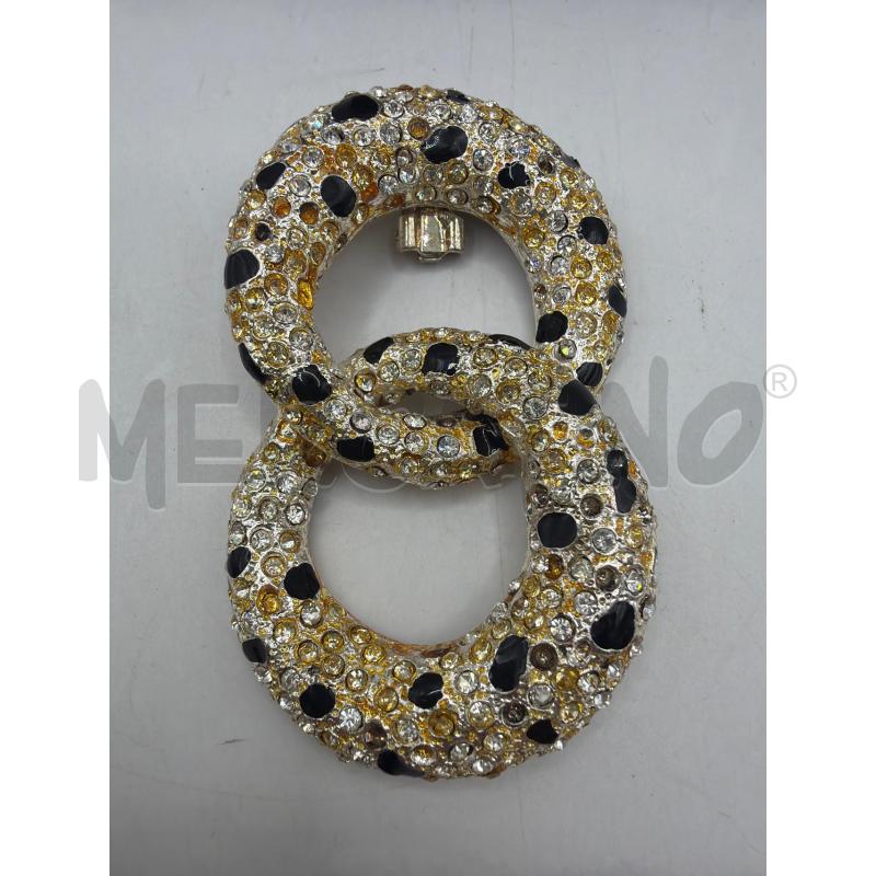 GENNY ORECCHINI A CLIP VINTAGE ASIMMETRICI  DUE CERCHI IN STRASS  | Mercatino dell'Usato Roma porta maggiore 3