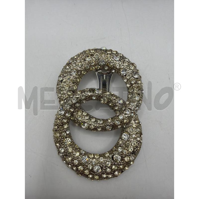 GENNY ORECCHINI A CLIP VINTAGE ASIMMETRICI  DUE CERCHI IN STRASS  | Mercatino dell'Usato Roma porta maggiore 4
