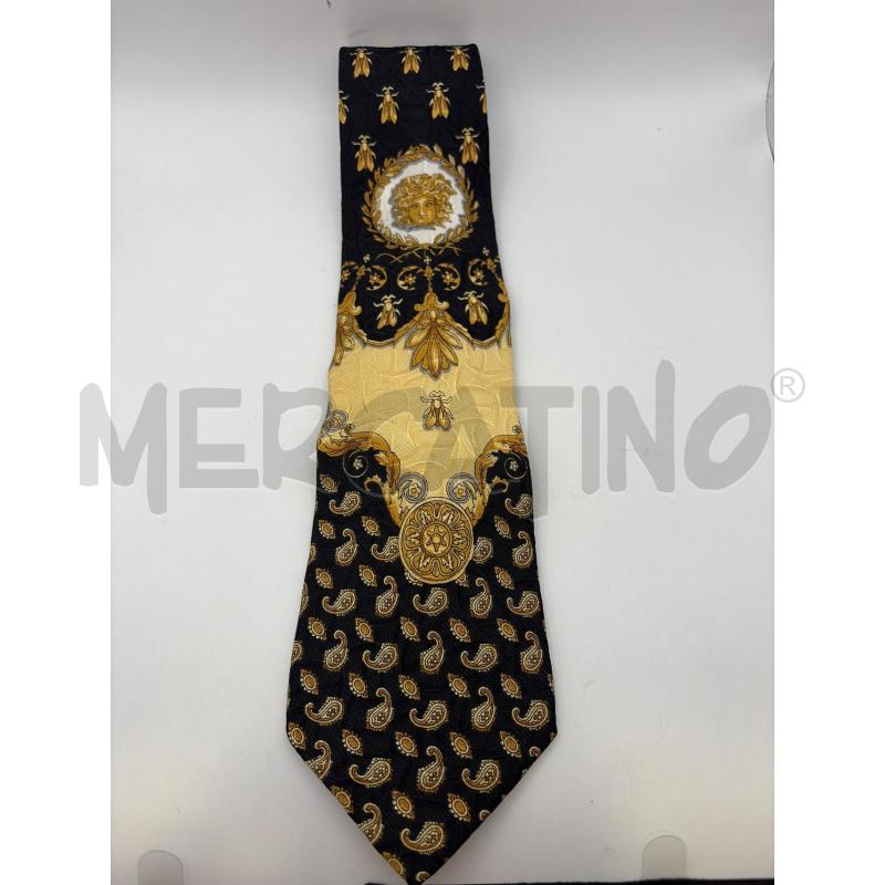 GIANNI VERSACE CRAVATTA NERA FANTASIA INSETTI | Mercatino dell'Usato Roma porta maggiore 1