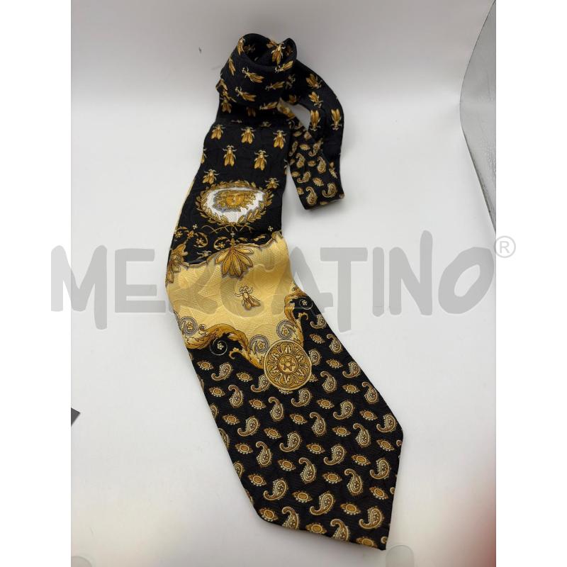 GIANNI VERSACE CRAVATTA NERA FANTASIA INSETTI | Mercatino dell'Usato Roma porta maggiore 2