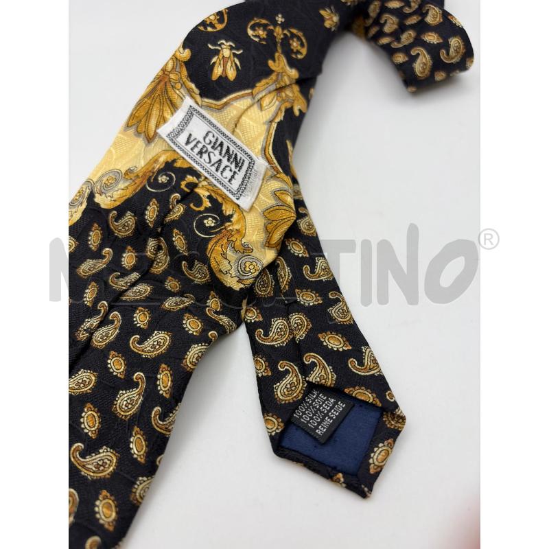 GIANNI VERSACE CRAVATTA NERA FANTASIA INSETTI | Mercatino dell'Usato Roma porta maggiore 3