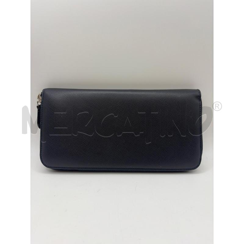 GIORGIO ARMANI PORTA FOGLIO PELLE SAFFIANO BLU  | Mercatino dell'Usato Roma porta maggiore 2