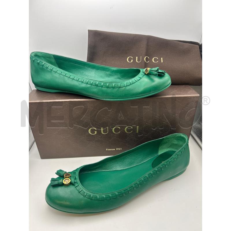 GUCCI BALLERINA VERDE NAPPINE G GOLD | Mercatino dell'Usato Roma porta maggiore 1