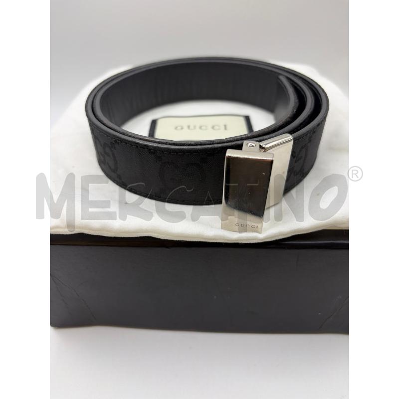 GUCCI CINTURA DONNA RASO NERO MONOGRAMMA FIBBIA  | Mercatino dell'Usato Roma porta maggiore 1