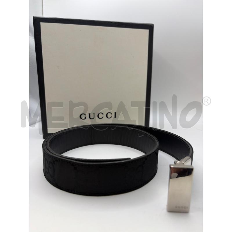 GUCCI CINTURA DONNA RASO NERO MONOGRAMMA FIBBIA  | Mercatino dell'Usato Roma porta maggiore 2