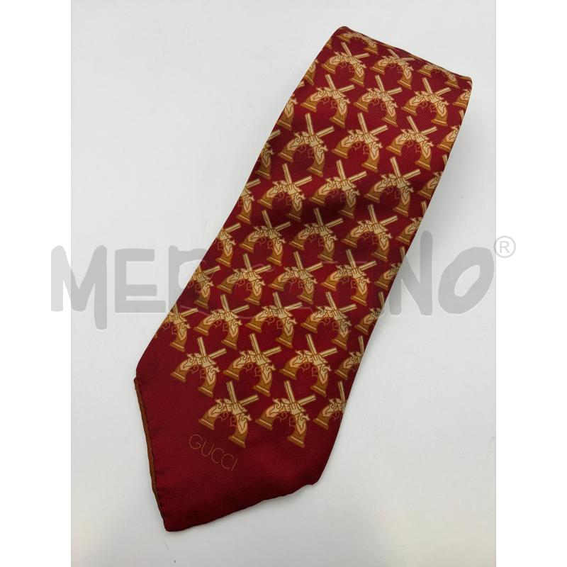 GUCCI CRAVATTA IN SETA ROSSA FANTASIA PISTOLE  | Mercatino dell'Usato Roma porta maggiore 1