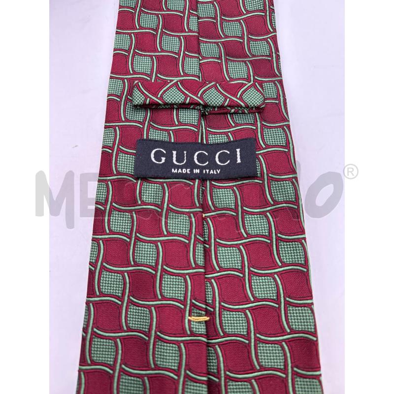 GUCCI CRAVATTA ROSSA VERDE QUADRETTI ONDULATI | Mercatino dell'Usato Roma porta maggiore 3