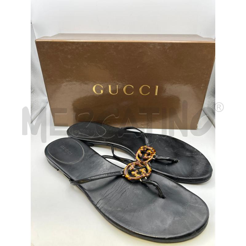 GUCCI SANDALI DONNA NERI LOGO MACULATO | Mercatino dell'Usato Roma porta maggiore 1