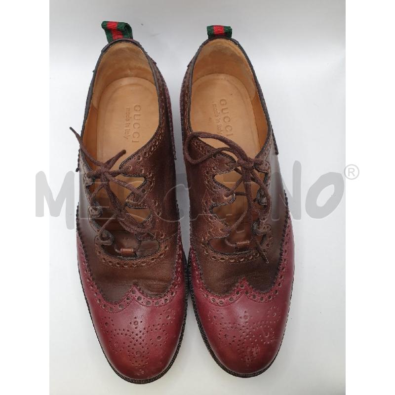 GUCCI SCARPE UOMO BORDEAUX MARRONI PELLE STRINGATE | Mercatino dell'Usato Roma porta maggiore 2