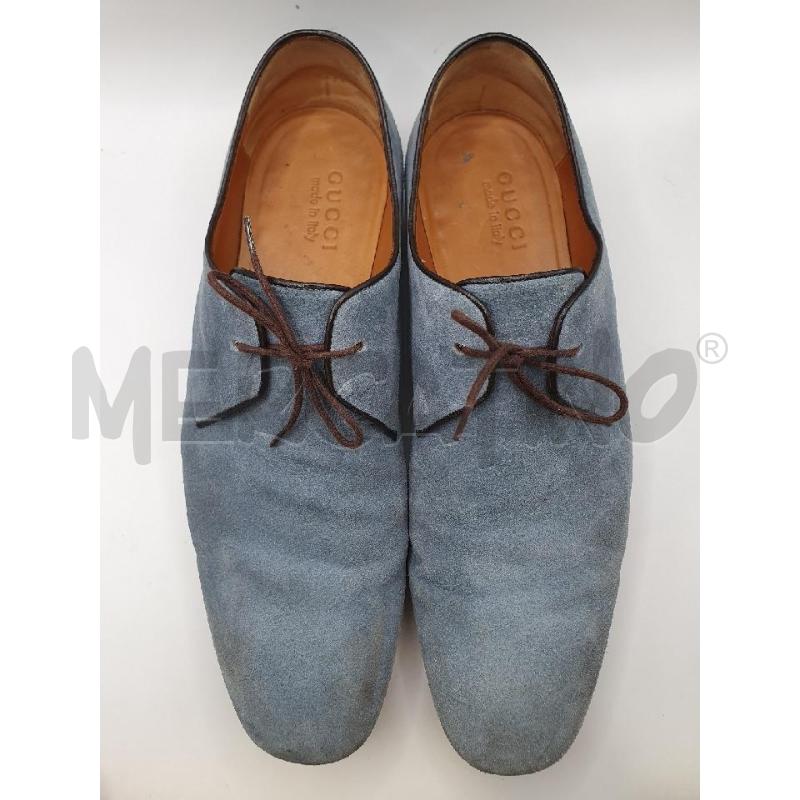 GUCCI SCARPE UOMO CELESTI SCAMOSCIATE STRINGATE | Mercatino dell'Usato Roma porta maggiore 1