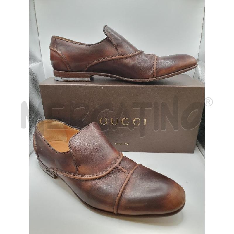 GUCCI SCARPE UOMO MARRONI PELLE CUCITURE | Mercatino dell'Usato Roma porta maggiore 1