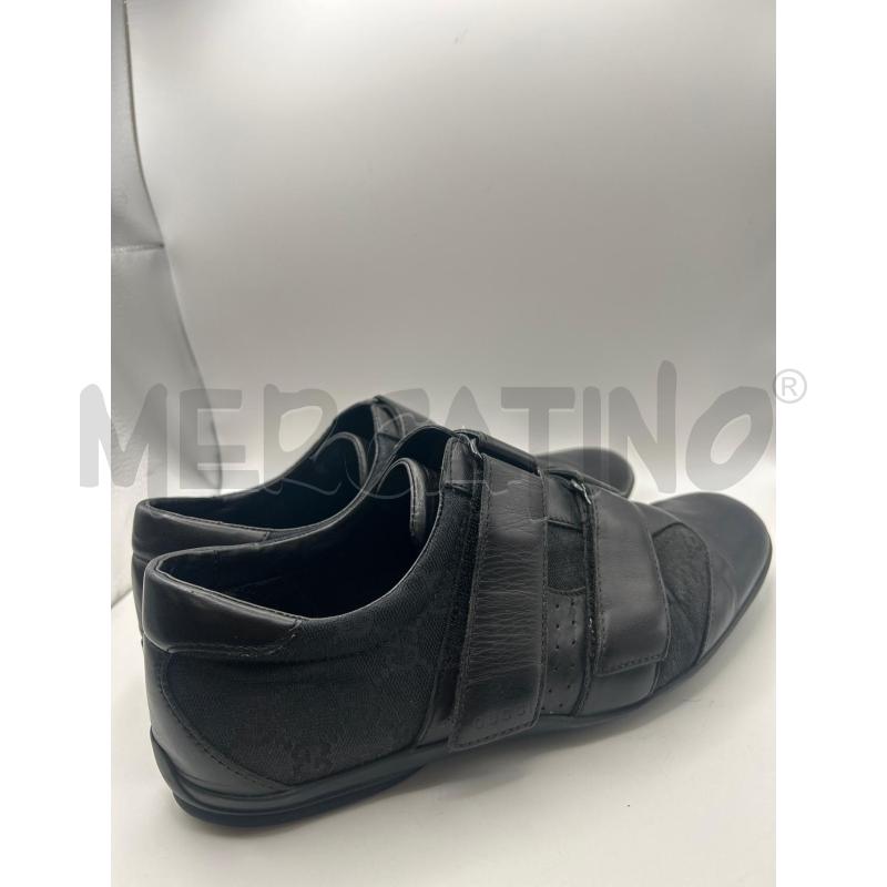 GUCCI SCARPE UOMO NERE TESSUTO PELLE DOPPIO STRAPPO | Mercatino dell'Usato Roma porta maggiore 4