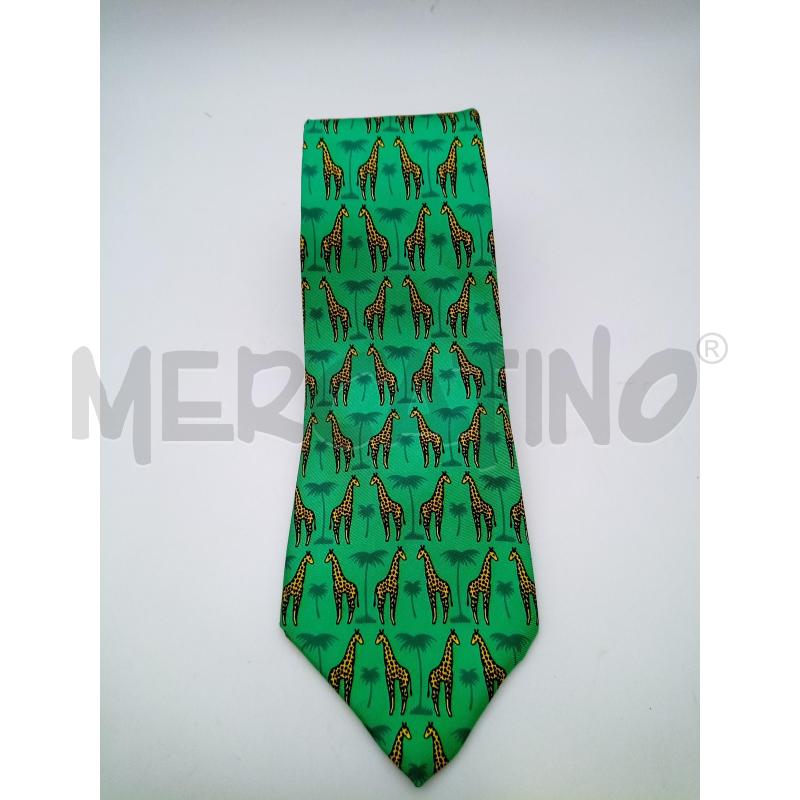 HERMÈS CRAVATTA VERDE FANTASIA GIRAFFE  | Mercatino dell'Usato Roma porta maggiore 1