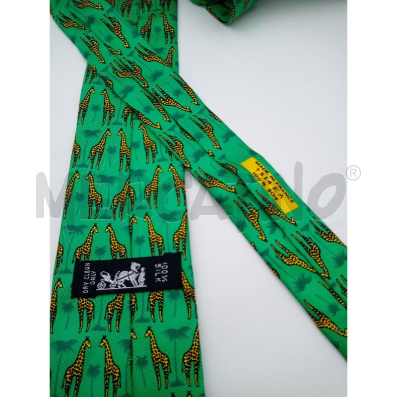 HERMÈS CRAVATTA VERDE FANTASIA GIRAFFE  | Mercatino dell'Usato Roma porta maggiore 4