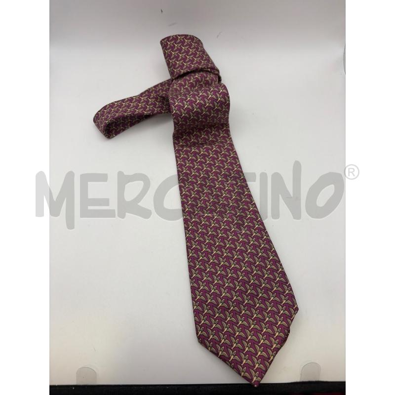 HERMÈS CRAVATTA VIOLA DETT PENNUTI BEIGE  | Mercatino dell'Usato Roma porta maggiore 3