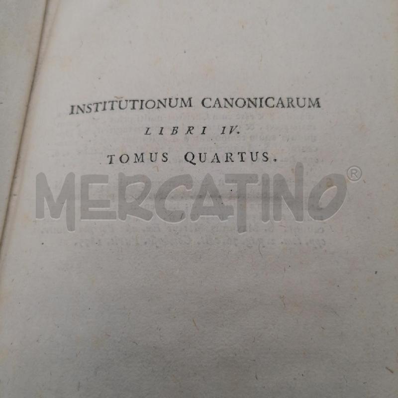 INSTITUTIONUM CANONICARUM LIBRO IV TOMO IV  | Mercatino dell'Usato Roma porta maggiore 2