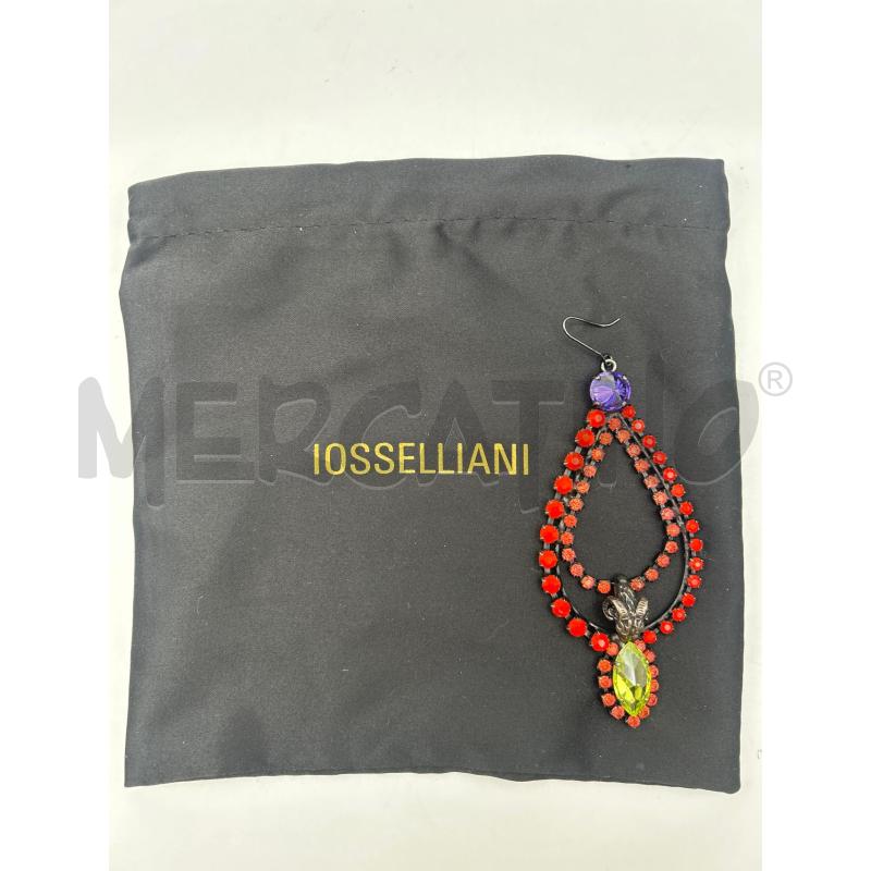 IOSSELLIANI ORECCHINO STRASS ARANCIO TESTA ARGENTATA PENDENTE | Mercatino dell'Usato Roma porta maggiore 1