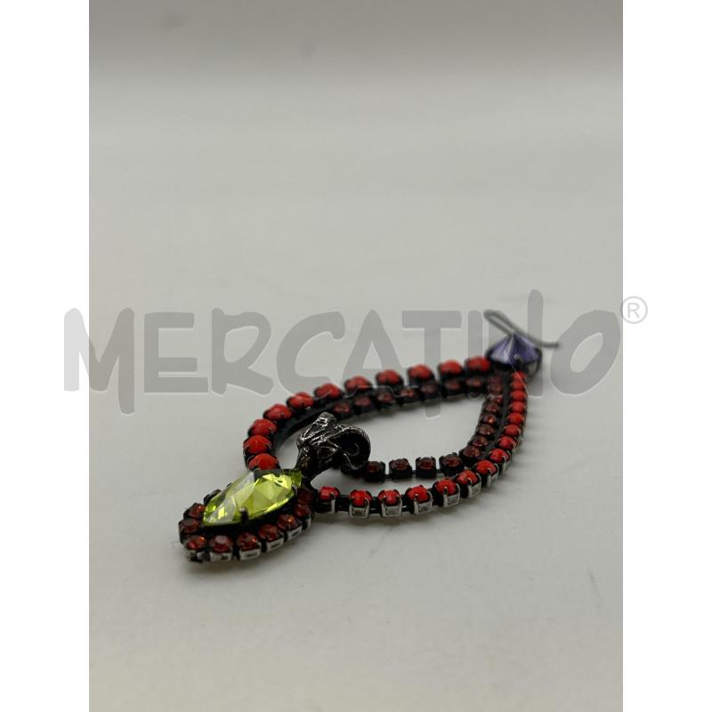 IOSSELLIANI ORECCHINO STRASS ARANCIO TESTA ARGENTATA PENDENTE | Mercatino dell'Usato Roma porta maggiore 5