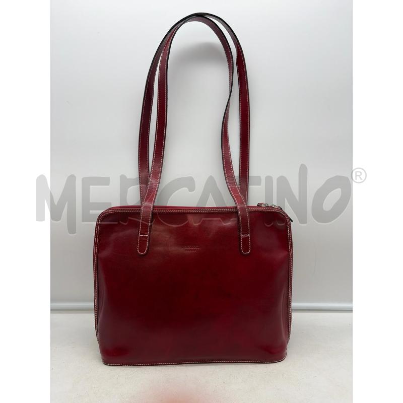 I MEDICI BORSA DONNA PELLE ROSSA INT VERDE  | Mercatino dell'Usato Roma porta maggiore 1
