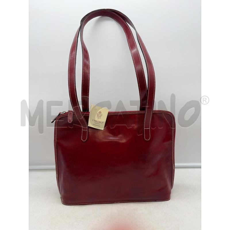 I MEDICI BORSA DONNA PELLE ROSSA INT VERDE  | Mercatino dell'Usato Roma porta maggiore 2