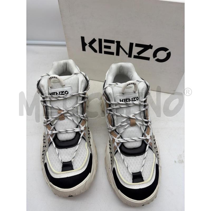 KENZO SNEAKERS UOMO BIANCHE DETT NERI MIELE STRINGATE HIGH | Mercatino dell'Usato Roma porta maggiore 2