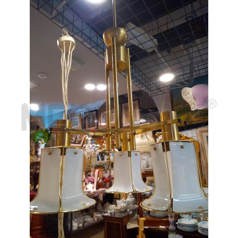 LAMPADARIO 3L PARALUMI OPALINE BIANCA TONI OTOTNE  | Mercatino dell'Usato Roma porta maggiore 1