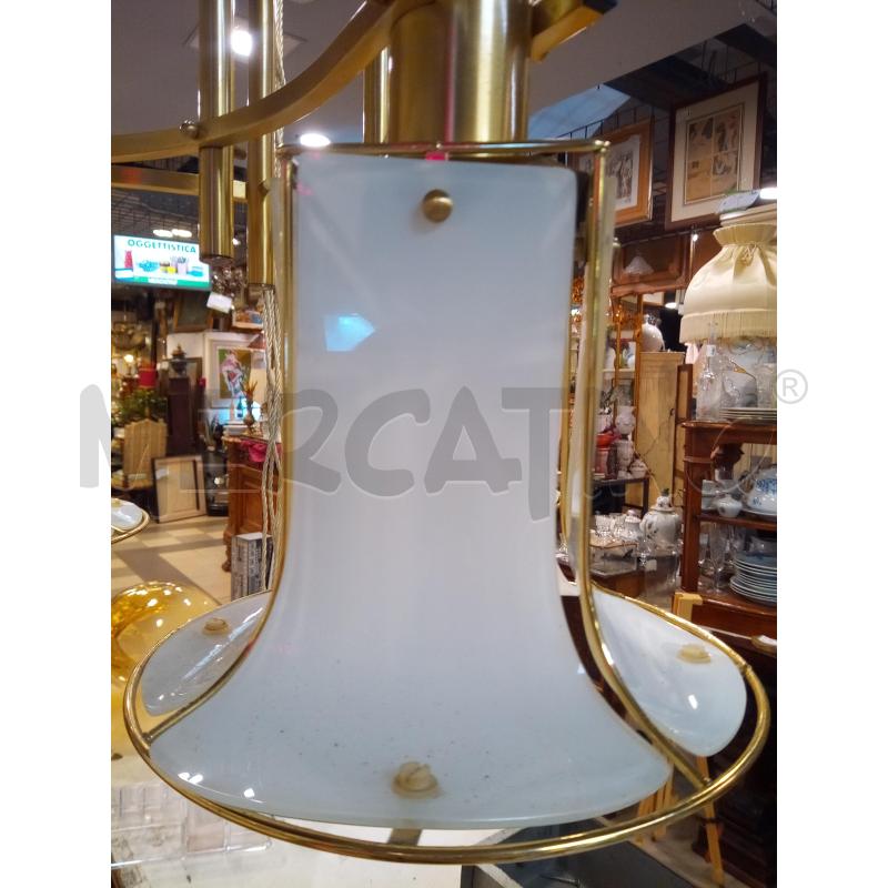 LAMPADARIO 3L PARALUMI OPALINE BIANCA TONI OTOTNE  | Mercatino dell'Usato Roma porta maggiore 2