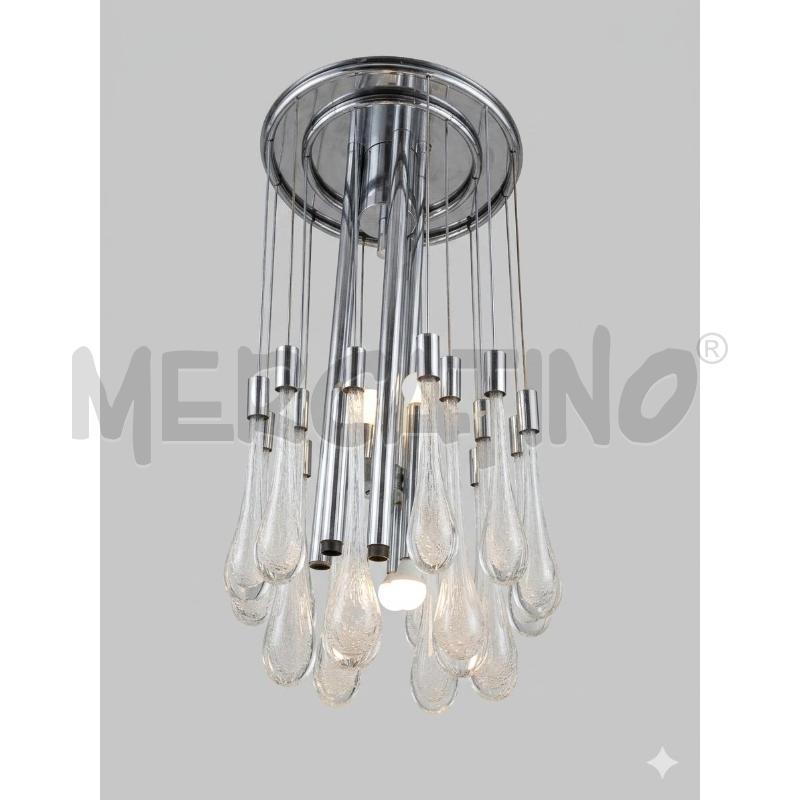 LAMPADARIO CROMATO LACRIME VETRO PULEGOSO | Mercatino dell'Usato Roma porta maggiore 4