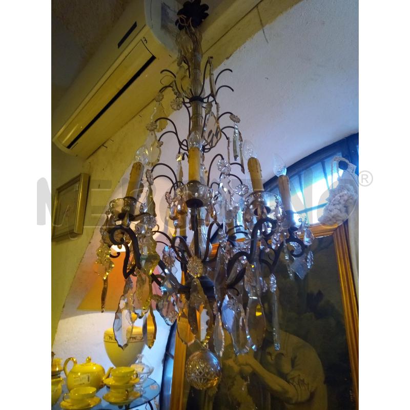 LAMPADARIO METALLO CRISTALL OFRANCIA  | Mercatino dell'Usato Roma porta maggiore 1