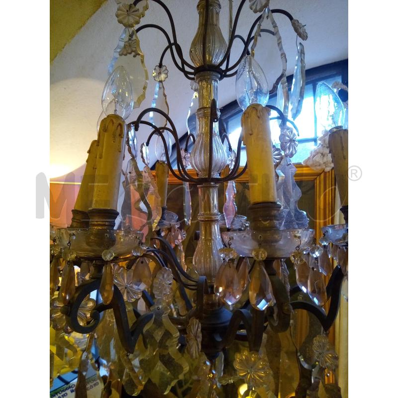 LAMPADARIO METALLO CRISTALL OFRANCIA  | Mercatino dell'Usato Roma porta maggiore 2