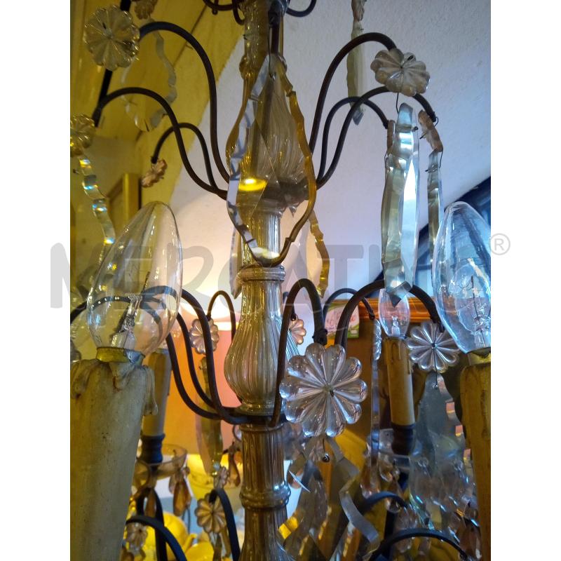 LAMPADARIO METALLO CRISTALL OFRANCIA  | Mercatino dell'Usato Roma porta maggiore 3