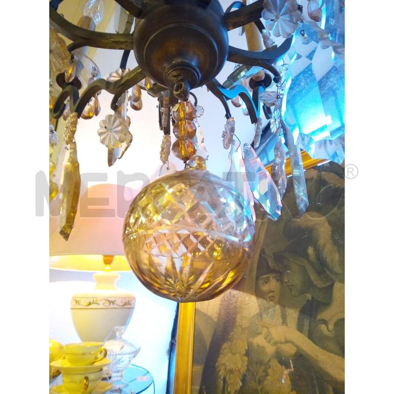 LAMPADARIO METALLO CRISTALL OFRANCIA  | Mercatino dell'Usato Roma porta maggiore 4