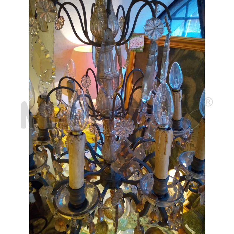 LAMPADARIO METALLO CRISTALL OFRANCIA  | Mercatino dell'Usato Roma porta maggiore 5