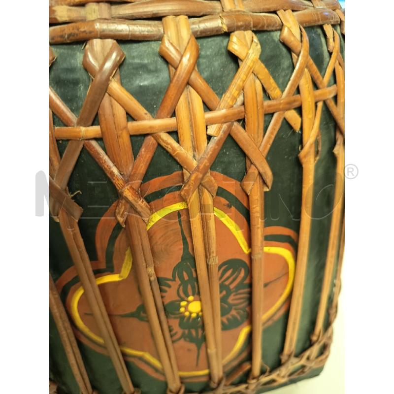 LAMPADA BASE LEGNO LACCATO DIPINTO PARALUME ORIENTALE  | Mercatino dell'Usato Roma porta maggiore 5